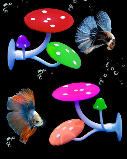 Betta Mushroom Hammock Soft Aquarium Rest Bed Fish Breeding Playing Pad with Suction Cup Silicone Ornament Decoration