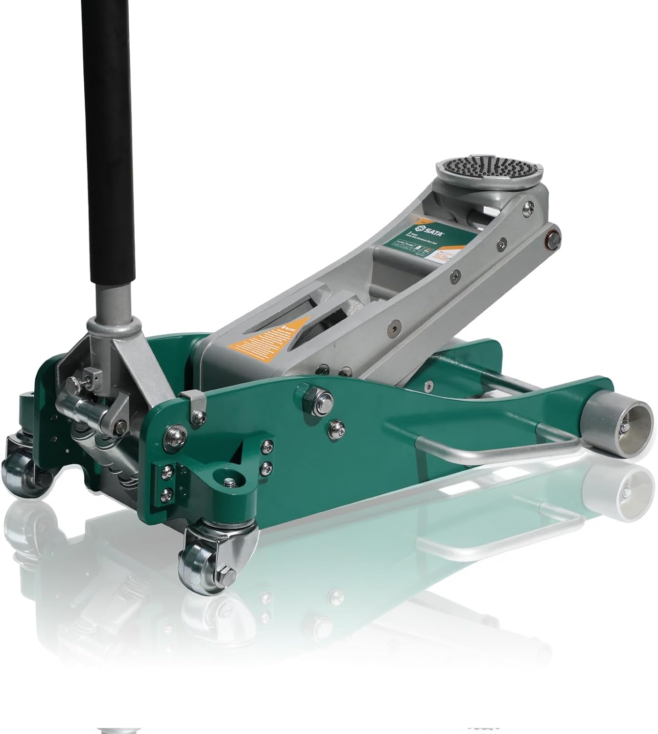 3-Ton (6,600 lb) Aluminum Floor Jack, Low-Profile Design with Dual-Piston Rapid Lift Pump, Tested for 1.5X Overload