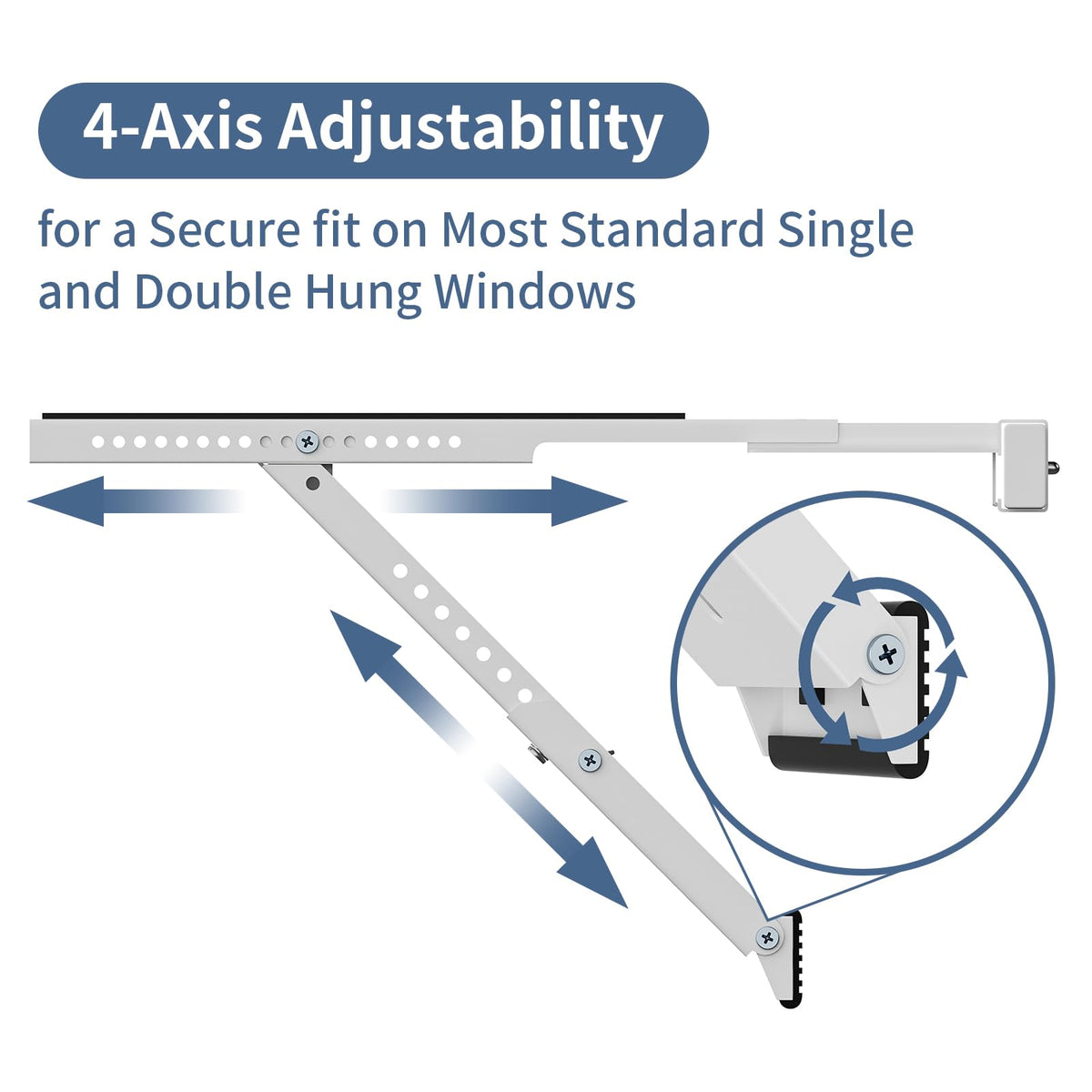 No Drill AC Window Bracket, Air Conditioner Support Bracket for Single/Double Hung Windows, Heavy Duty Epoxy-Coated