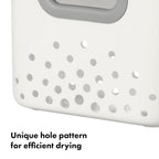 OXO Tot Stand Up Bath Toy Storage Organizer, 7.1 L, Large Capacity Bin for Baby Bath Essentials - Gray