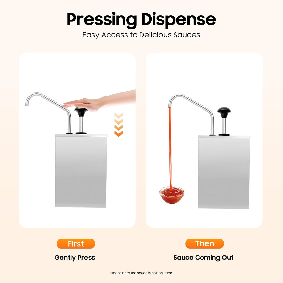4.2Qt Cheese Dispenser with Pump, Stainless Steel Condiment Pump for Sauces