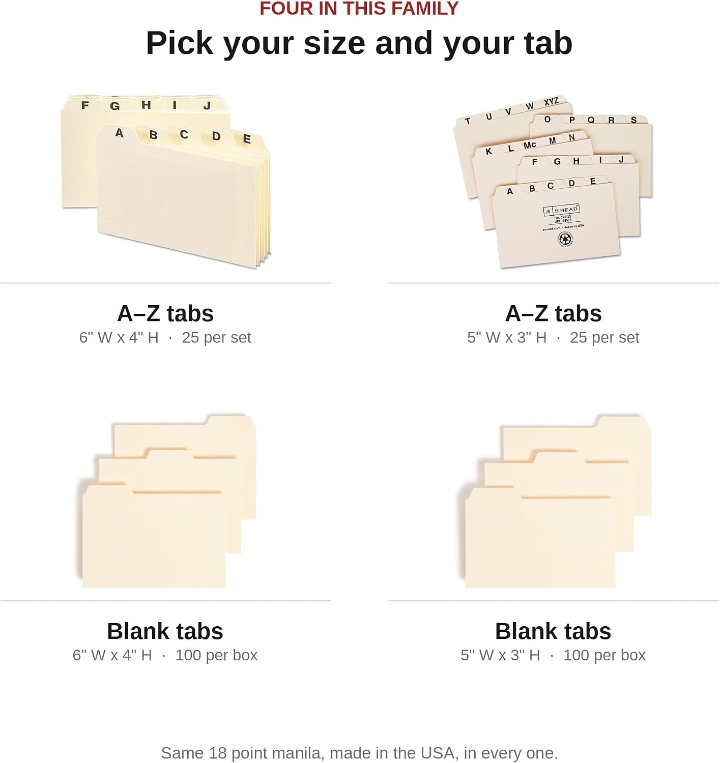 Manila Card File Guides, Index Card Dividers, 3x5 A-Z Tabs 25 Set | Alphabetical index card dividers 3x5 sort a 3 x 5