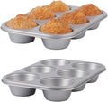 Nonstick Jumbo Muffin Pans, 2 Pack 6 Cup Extra Large Cupcake Tins