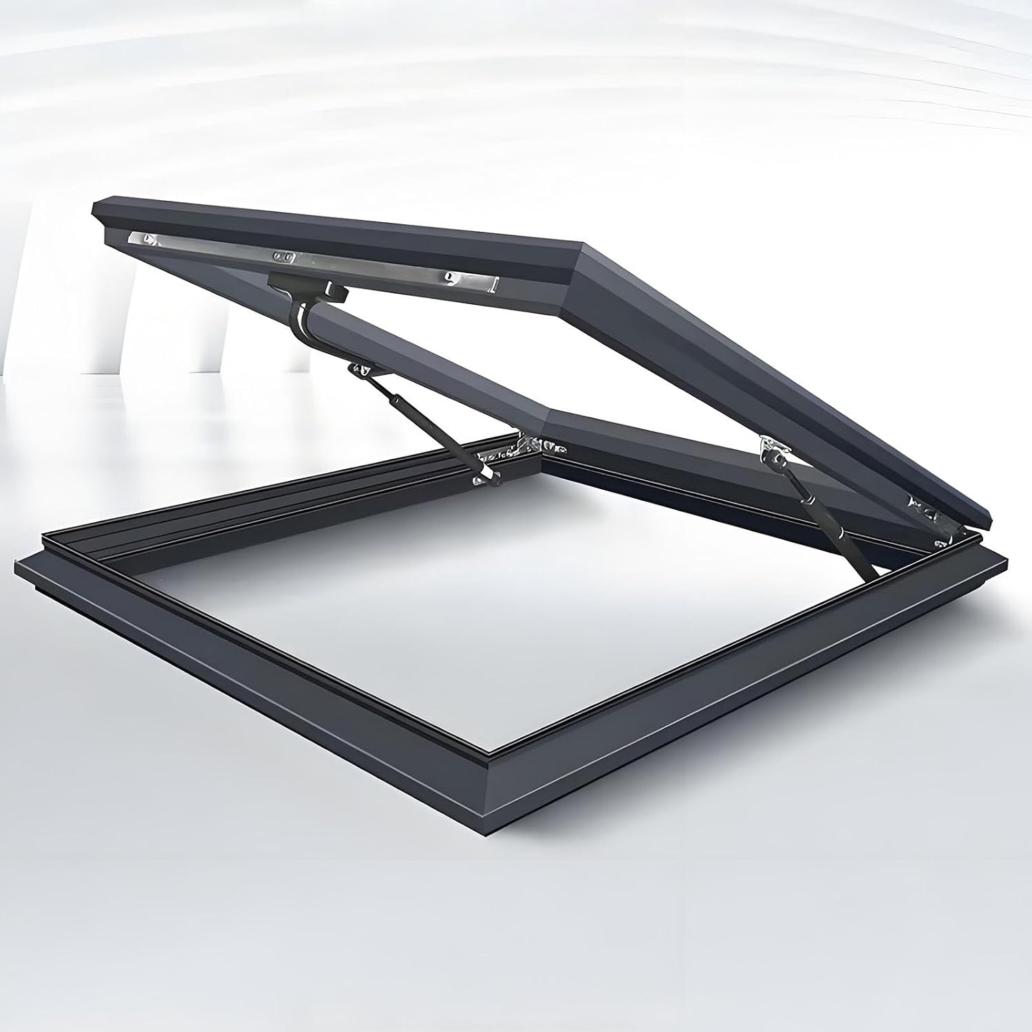 Customizable Roof Windows Skylight, Manual Vented Skylights for House Roofs, Double-Glazed Tempered Glass and