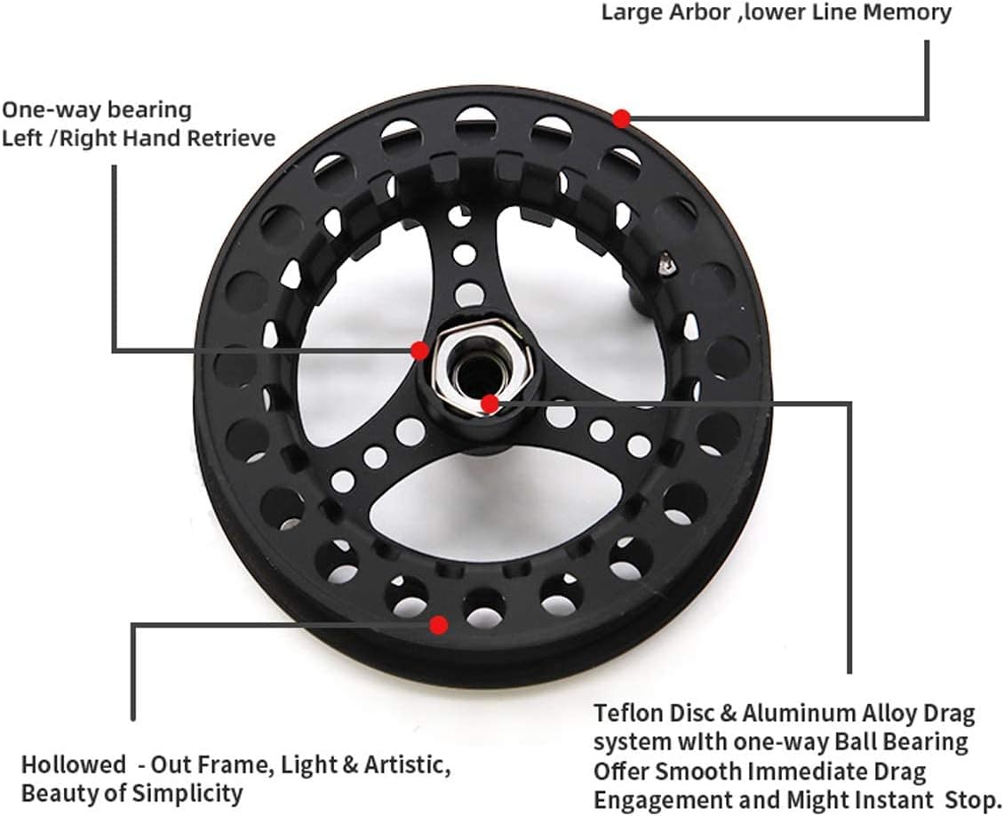 (1/2WT 3/4WT 5/6WT 7/8WT) Fly Reel with Line Combo Aluminum Alloy Large Arbor Fly Fishing Reels Weight Forward Fly