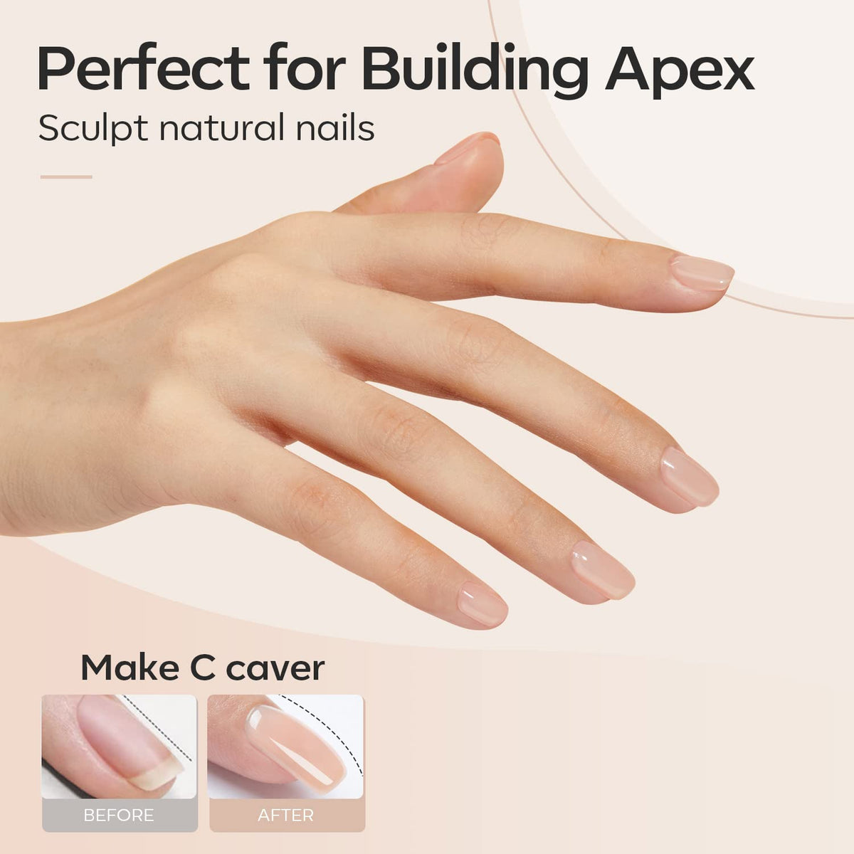 8-in-One Builder Nail Gel, Neutral Nude Builder for Thickening