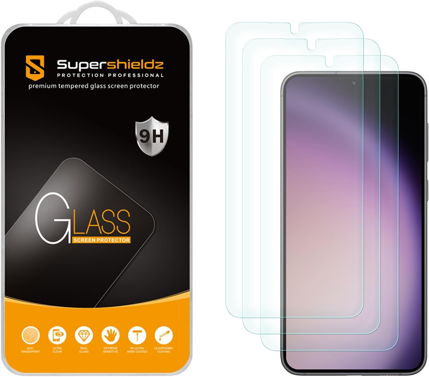 (3 Pack) Supershieldz Designed for Samsung Galaxy S24+ / S24 Plus Tempered Glass Screen Protector, Anti Scratch