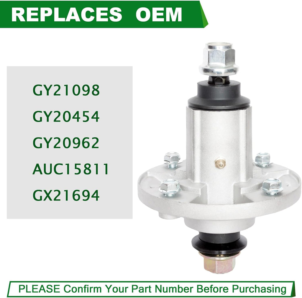 42" 48" Deck Spindle Assembly Fit for John Deere LA110 LA100 LA120 LA105 D110 LA115 LA125 D125 D130 E120 E130 D140 E140 LA145 Lawn Mower Replaces GY21098 AUC15811 GY20867 GY20454 GY20962 (2 Pack)