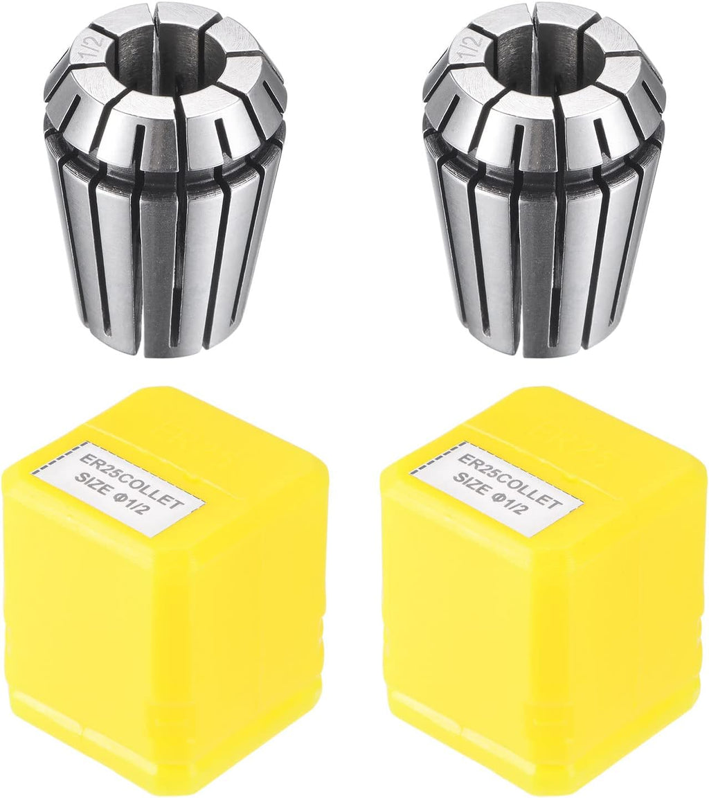 uxcell ER25 Spring Collet 1/2" Chuck for CNC Engraving Machine Lathe Milling Tool 2pcs