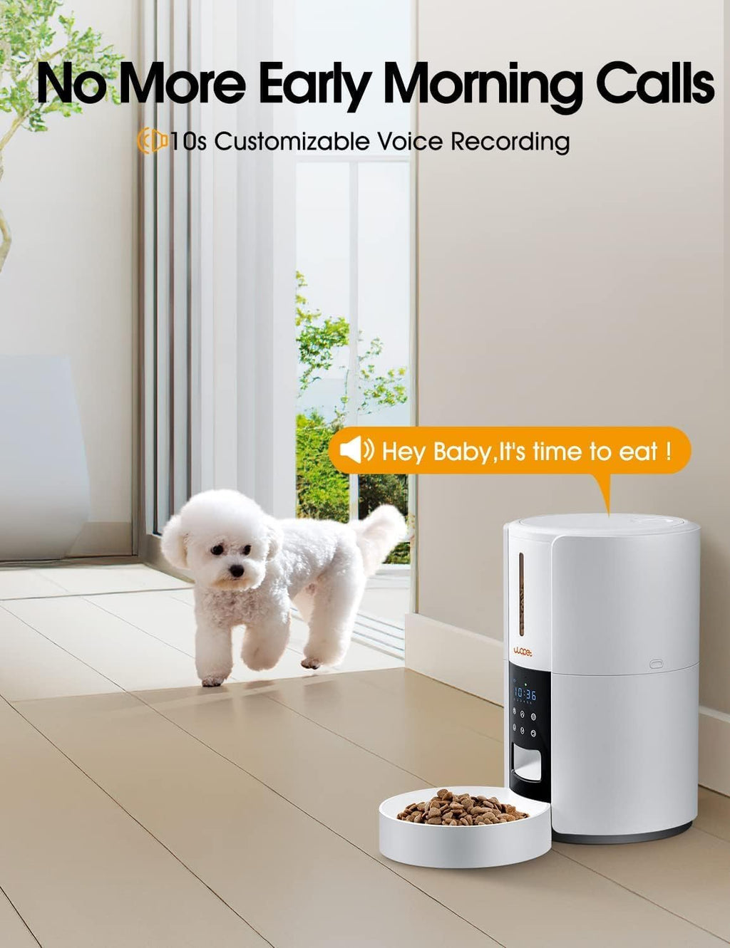 Automatic Cat Feeder, 3L Cat Food Dispenser, Automatic Dog Feeder, Timed Feeder 6 Meals Daily with Portion Control