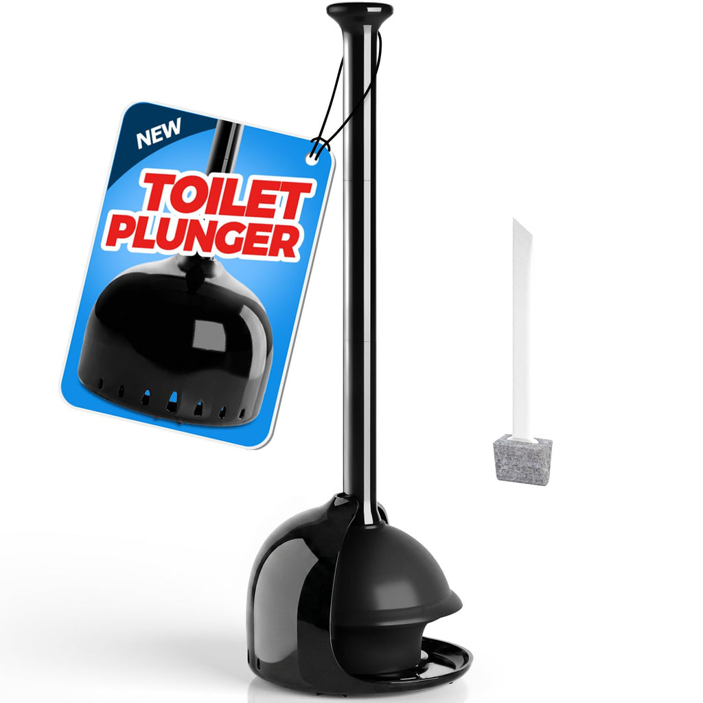 Toilet Plunger with Holder Heavy Duty Bathroom Clog Remover