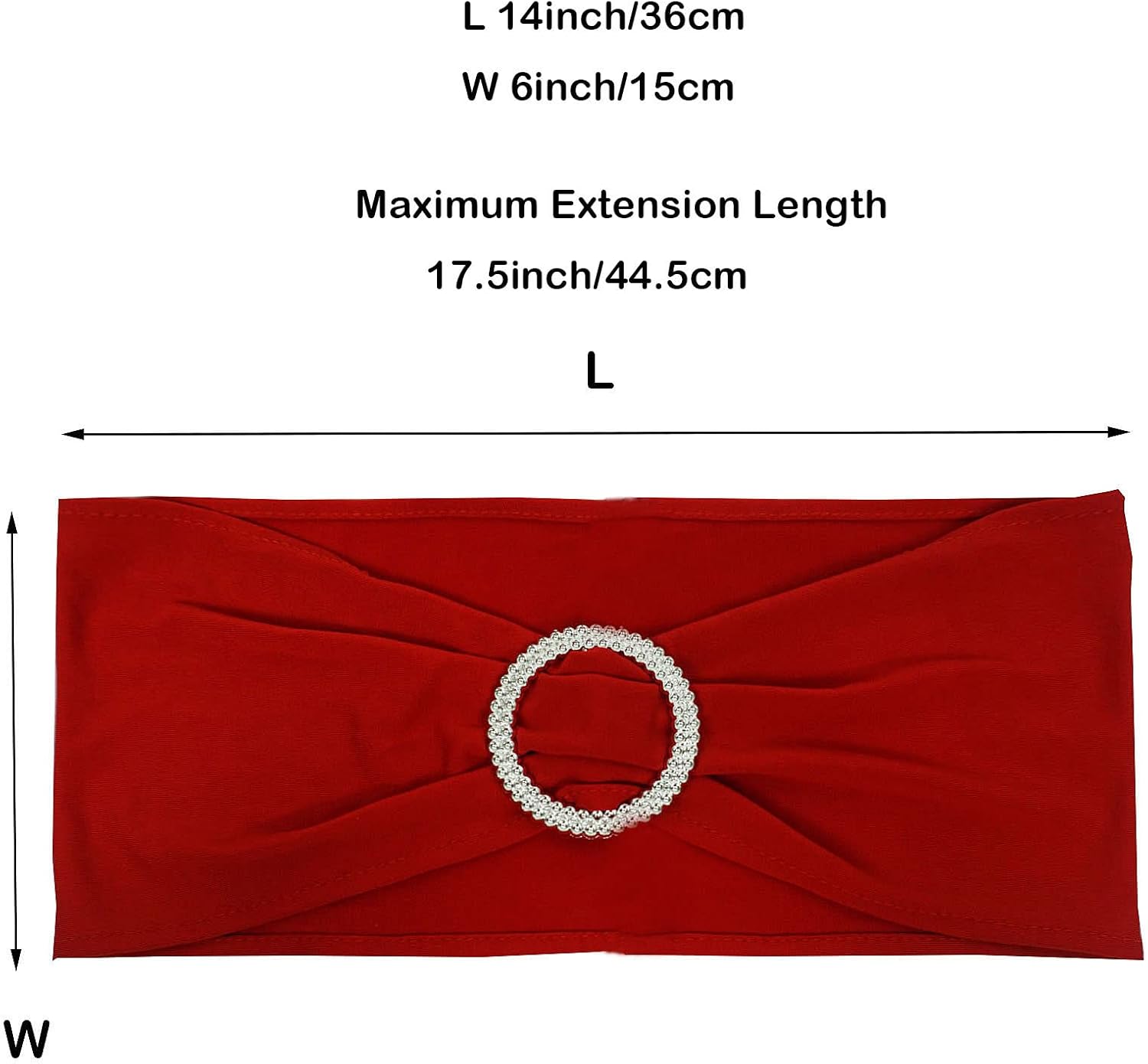 Spandex Chair Sashes Bands, Red, 30PCS