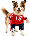 Soccer Player Dog Costume Adjustable Halloween Outfit-M