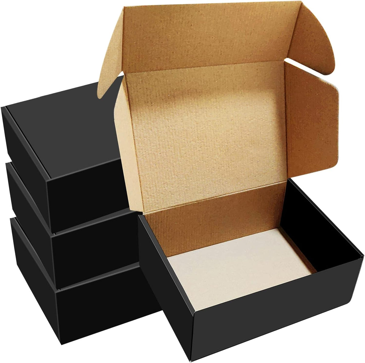 30 Pack 8x6x3 inch Black Shipping Boxes, Corrugated Cardboard