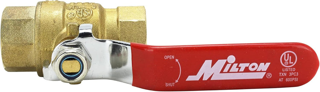 Milton (1094-8) 1/2" FNPT Full Port Heavy-Duty Brass Ball Valve