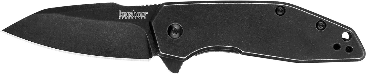 Gravel Folding Pocket Knife, Every Day Carry Knife with Pocketclip | Black, 2.5 Inch Stainless Steel Reverse Tanto