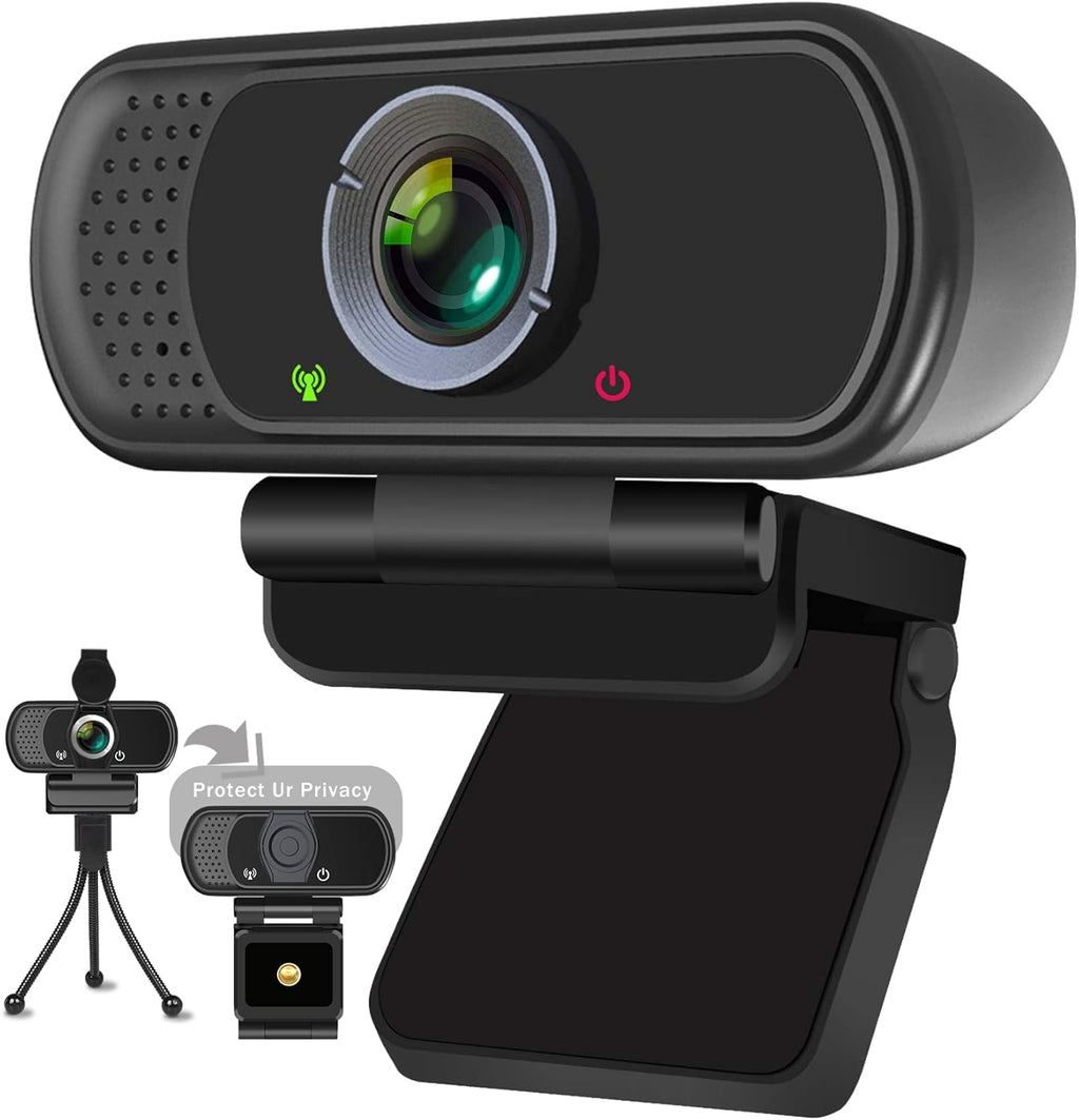 HD 1080p Webcam with Microphone,USB Web Camera for Computer Laptop PC | Webcam for PC with Cover/Tripod,110°FOV Wide