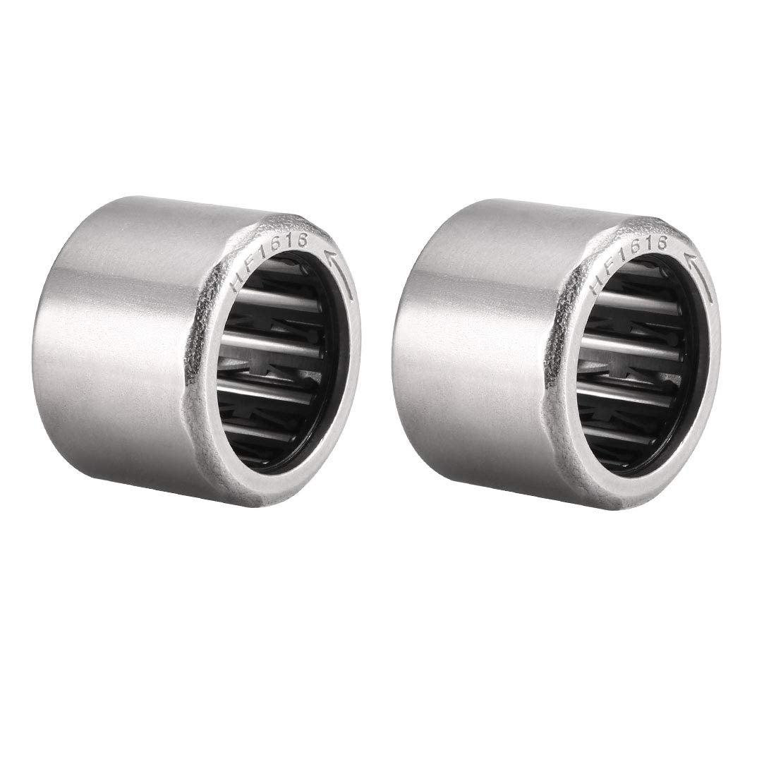 uxcell Needle Roller Bearings, 16mm Bore 22mm OD 16mm Width, Chrome Steel Needles Steel Cage One Way Clutch Bearing 2pcs