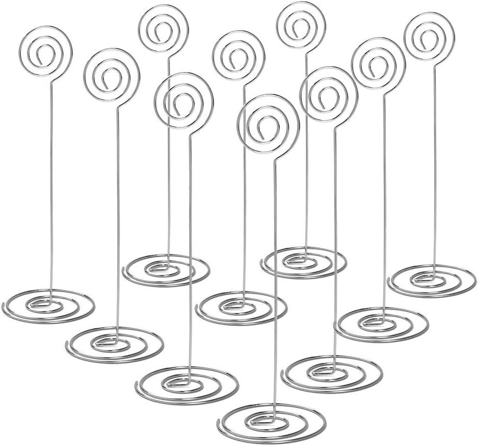 Place Card Holders - 10pcs 8.6" Tall Table Card Holders Table Number Holders Table Picture Stand Wire Photo Holder