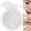 Pearl White Silver Face Highlighter Makeup, White Shimmer Glitter Diamond Sparkly Highlighters Makeup Eyeshadow