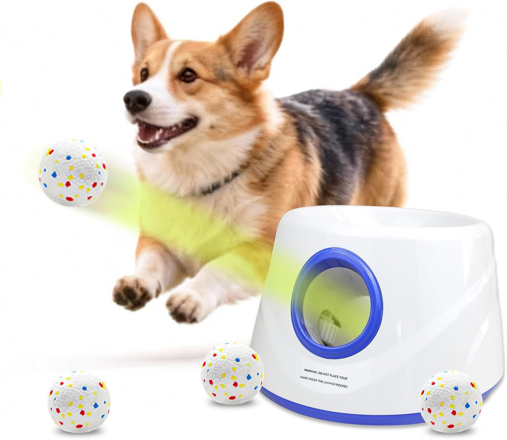 Automatic Ball Launcher, Hands‑free Dog Ball Thrower, Adjustable Distance Dog Fetch Machine (19-45FT), Suitable for