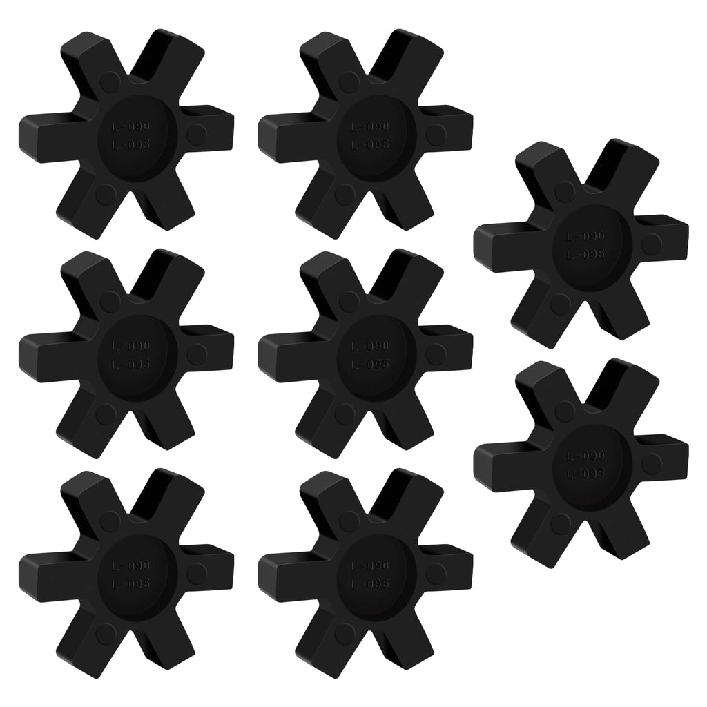MingQiEven Spider Inserts for L Jaw Coupling, NBR Rubber 8-Pack Black