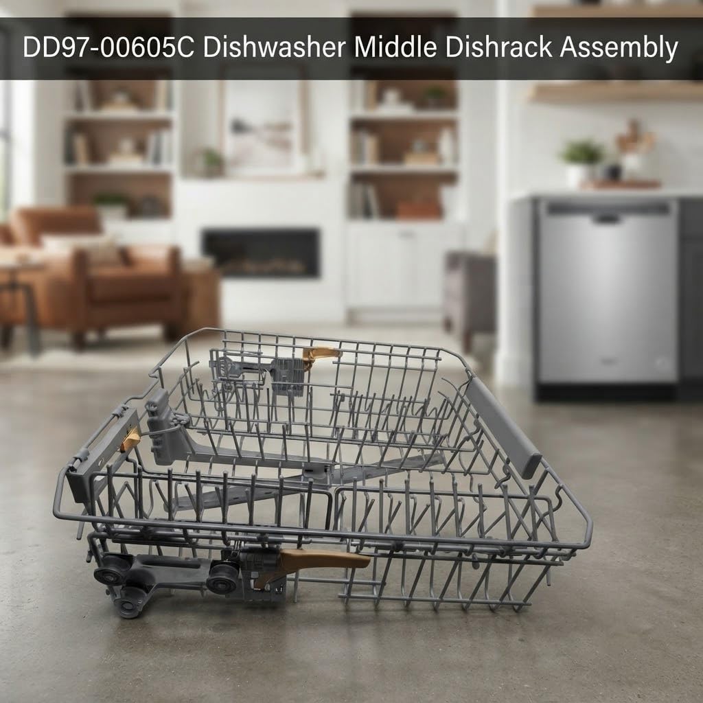 DD97-00605C Dishwasher Middle Dishrack Assembly Compatible With Samsung