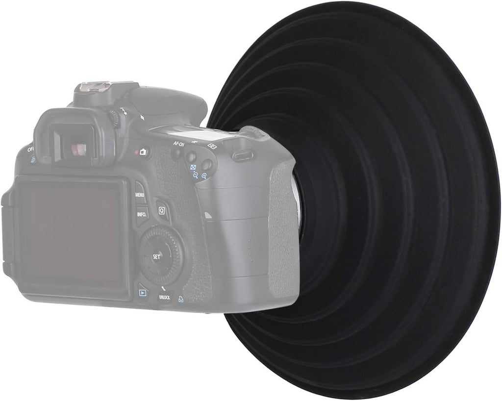 Camera Lens Hood, Collapsible Reversible Filter Thread Rubber Digital Lens Hood DSLR Lens Cap Shade