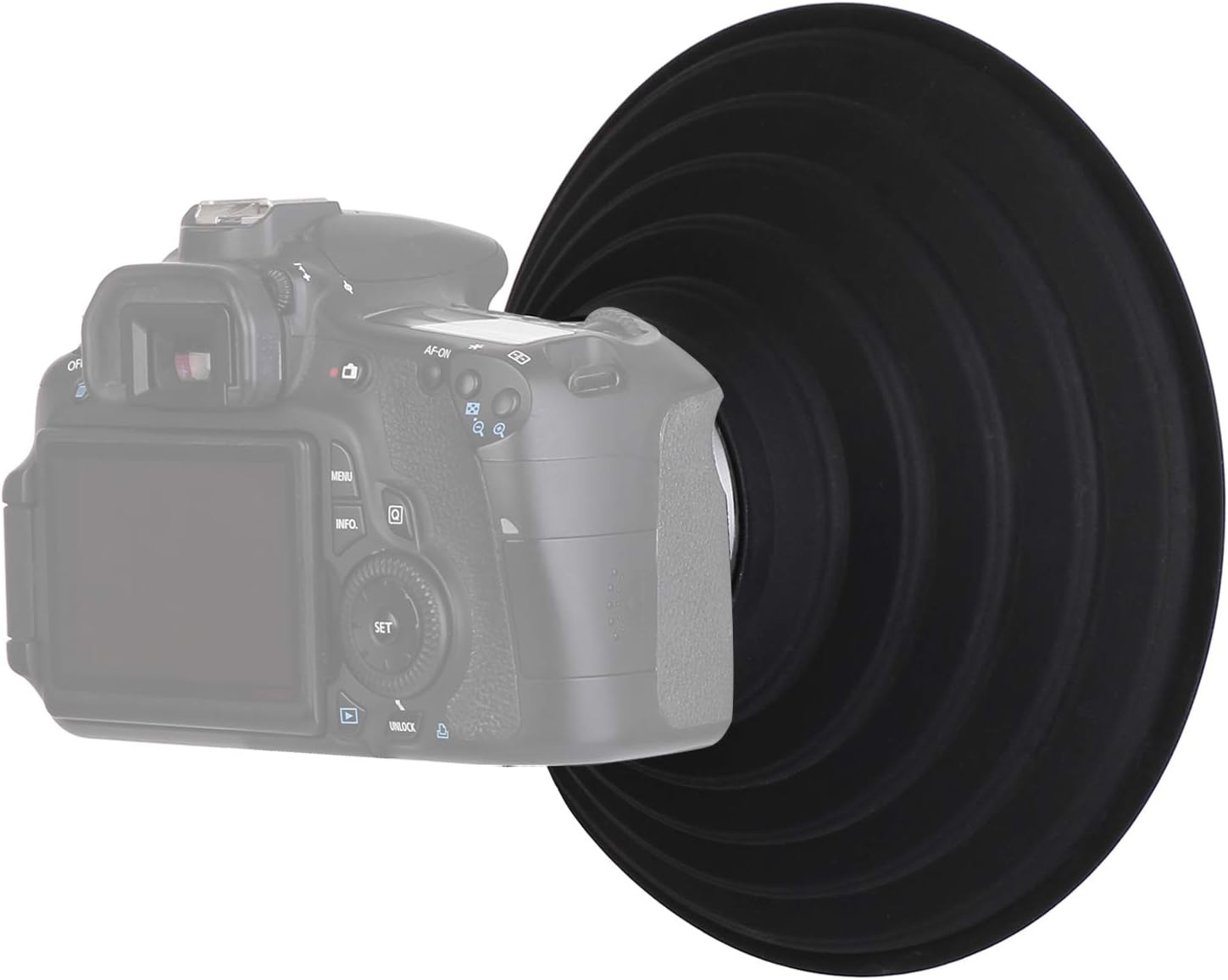 Camera Lens Hood, Collapsible Reversible Filter Thread Rubber Digital Lens Hood DSLR Lens Cap Shade