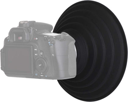 Camera Lens Hood, Collapsible Reversible Filter Thread Rubber Digital Lens Hood DSLR Lens Cap Shade