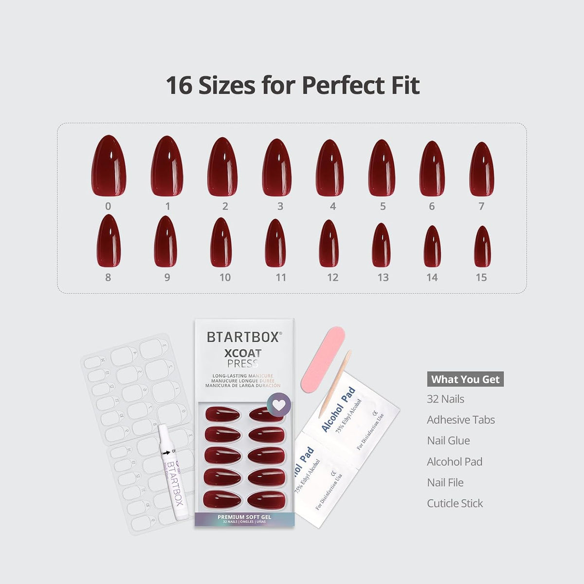 Halloween Press On Nails, Short Almond Fake Nails, 32Pcs Full Kit