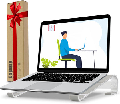Ventilated Laptop Stand for Desk, Ergonomic Aluminum Laptop Riser, Computer Stand for Laptop, Compatible with MacBook