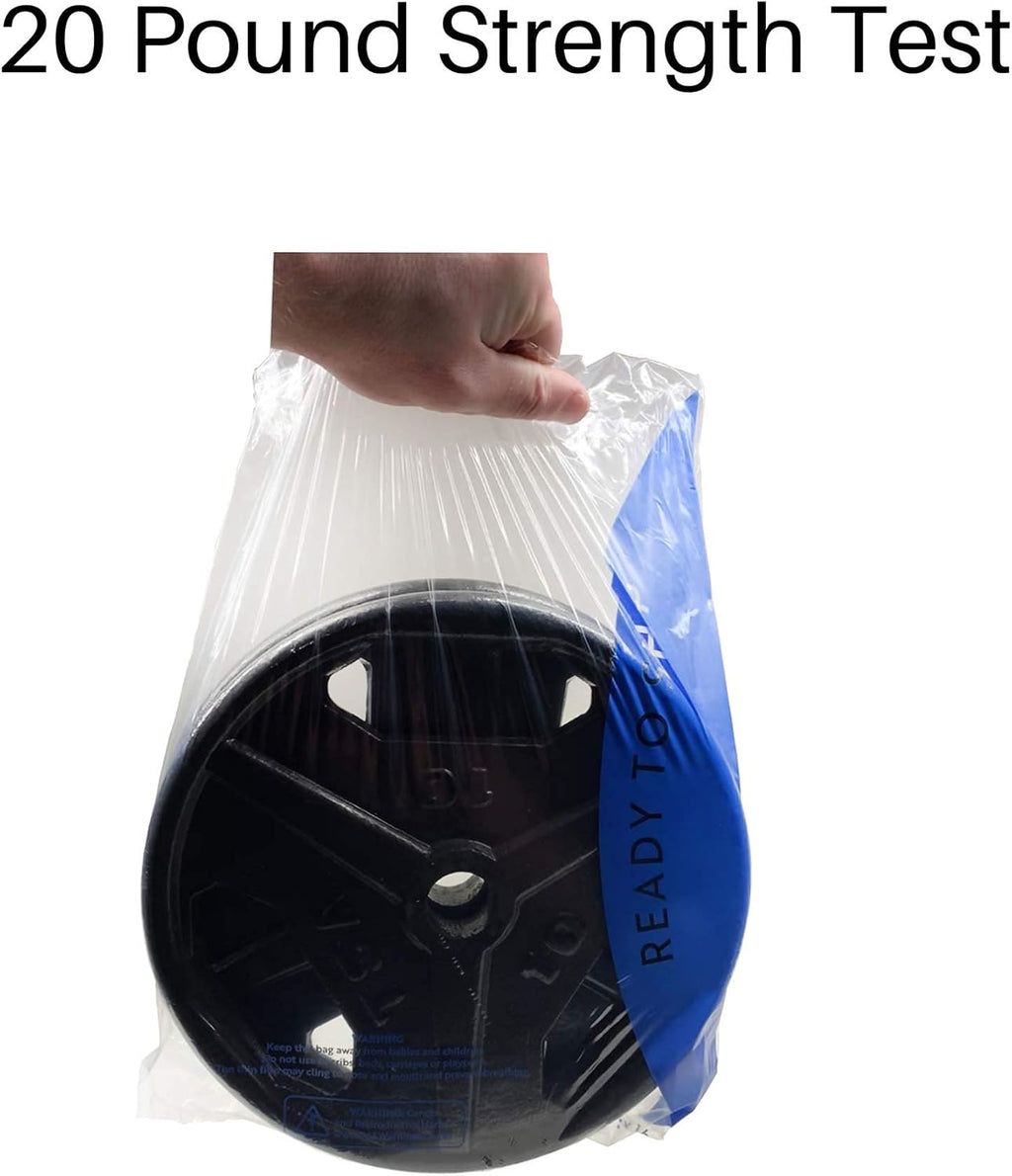 Clear Poly Bags - Strong Adhesive Strip with Suffocation Warning (10x12 100 Pack)