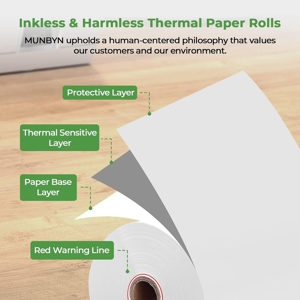 Thermal Paper 3 1/8 x 230ft, 10 Rolls Receipt Paper Work for Star Micronics TSP100 TSP143 Epson 80mm Receipt Printer