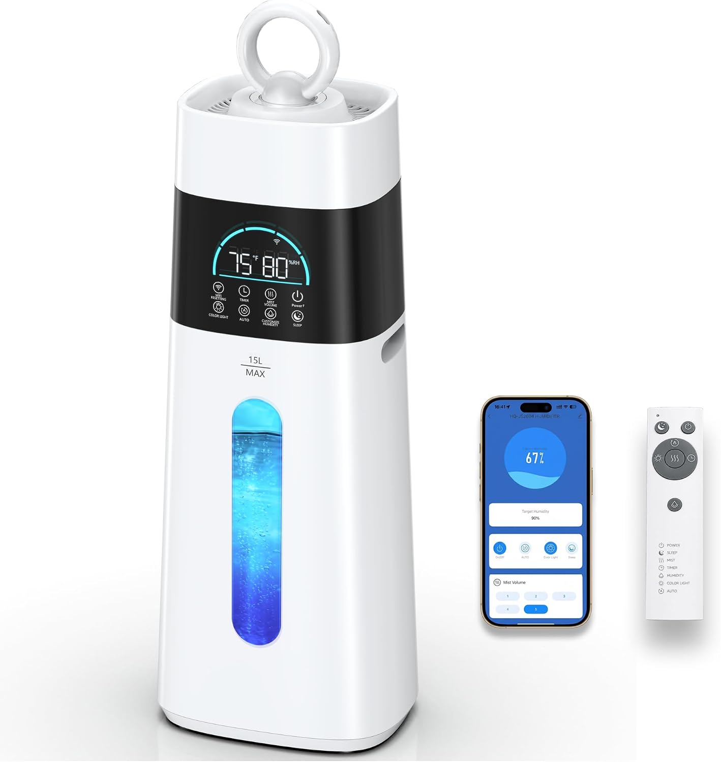 Humidifiers for Bedroom,15L/3.96 Gal 800 sq.ft, Cool Mist Humidifier Large Room with 350mL/H Spray Output for Home