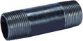 1 X 6 Black Nipple, Steel Pipe Pre-Cuts, Iron, Plumbing, NPT Threaded, Industrial