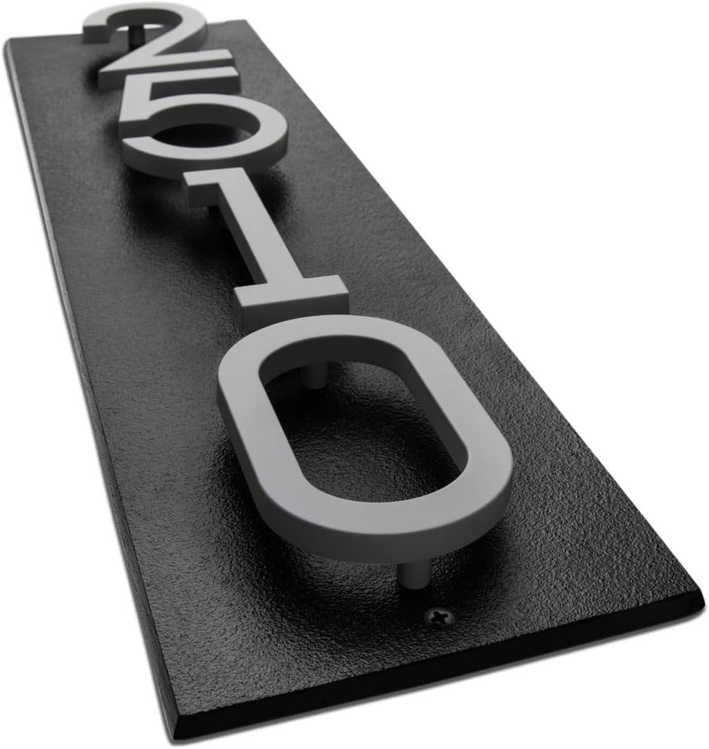 Whitehall Modern Floating 4.5 Inch Numbers Vertical Address Sign Wall Plaque - Personalized custom wall sign for your