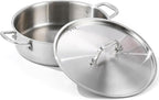 Tri-Ply Stainless Steel 5 Quart Braiser Pan with Lid