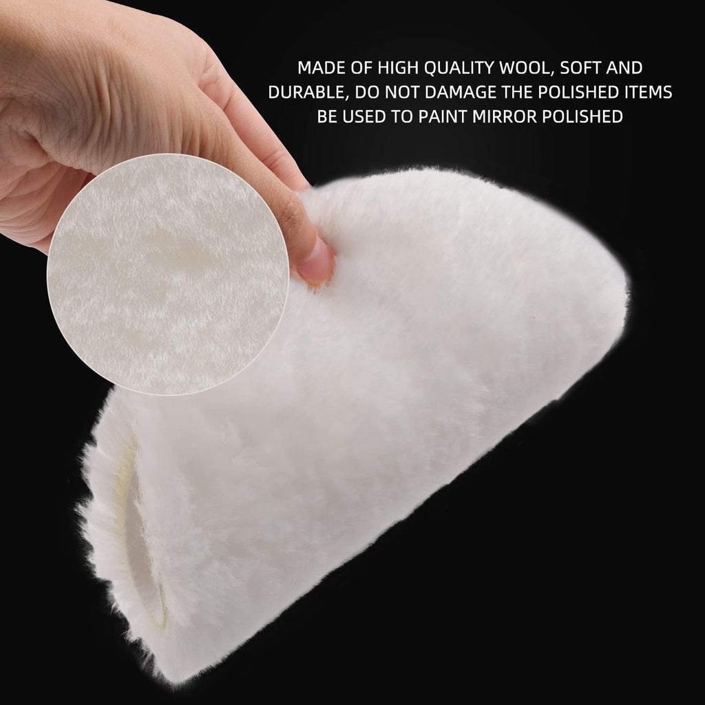 Buffing Polishing Pads, ZFE 7Pcs 6"(150mm) Waffle Foam Buffing Pads Polishing Pads Wool Pad Kit for 6Inch Backing
