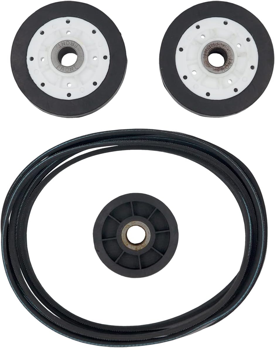 40111201 Y54414 37001042 Clothes Dryer Belt Pulley and Drum Support Rollers Repair Kit
