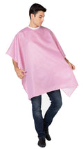 Seersucker Barber Cape, 45" x 54", Red/White Stripe | Water-Resistant 100% Polyester Cutting & Styling Cape
