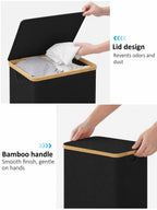 Laundry Hamper with Lid,110L Laundry Basket with Mesh Bags,Black