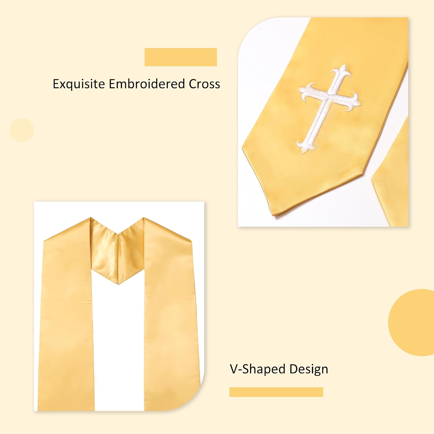 Clergy Stole & Choir Stole with Embroidered 60/72"