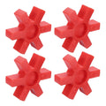 uxcell 4pcs L150 Jaw Flexible Solid Type Jaw Coupling Center Insert Red