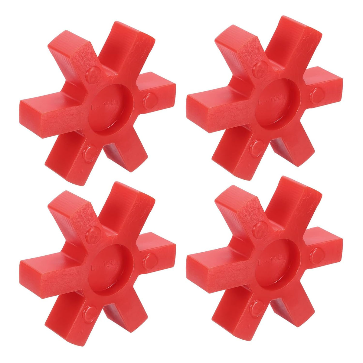 uxcell 4pcs L150 Jaw Flexible Solid Type Jaw Coupling Center Insert Red