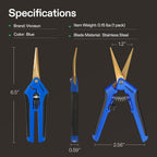 6.5 Inch Garden Scissors, Blue Pruning Shears for Plants, 6-Pack