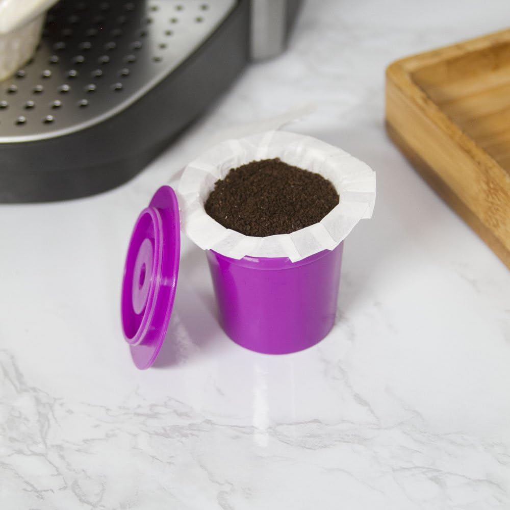 EZ-Cup Paper Filters with Lid for Reusable Coffee Pods, 450 Ct | 9 Packs of 50 Filters, 100% Biodegradable, Patented