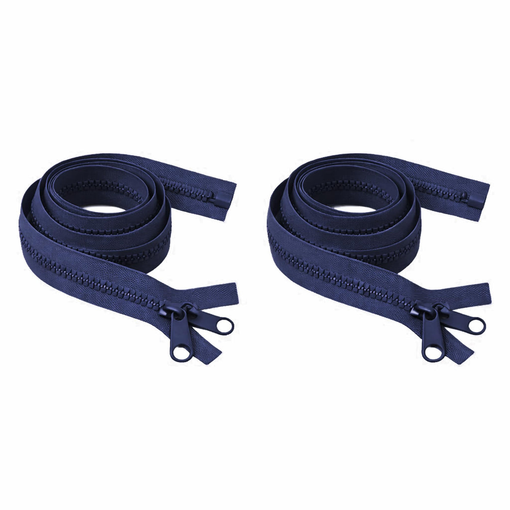 #5 25 Inch Navy Blue Separating Plastic Double Pull Zippers