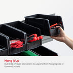 12-Pack, Small Stackable Storage Bins, Black