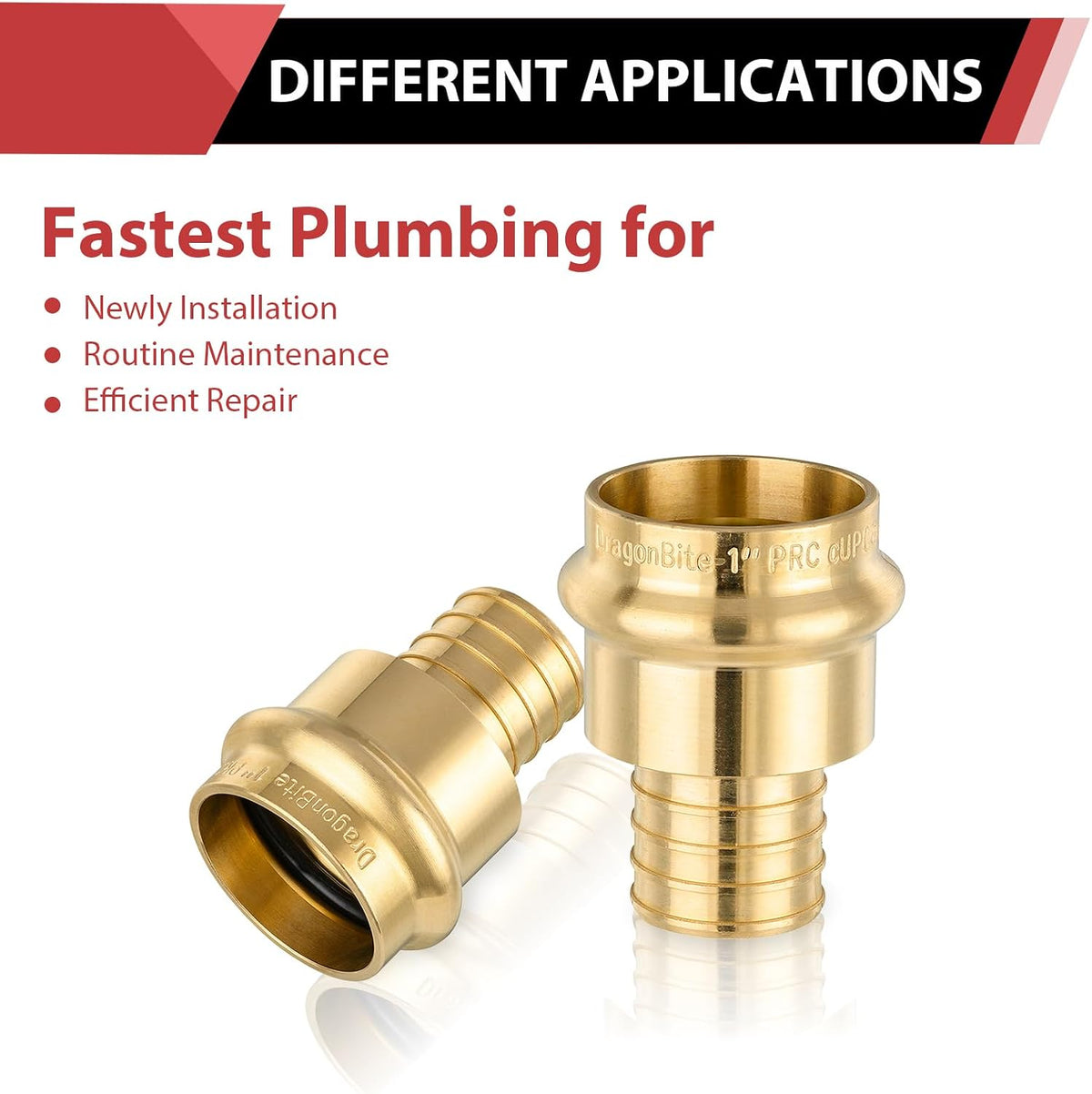 2Pcs EFIELD 1"Copper Press x 1"PEX Coupling Adapter(PEX1807388-2)